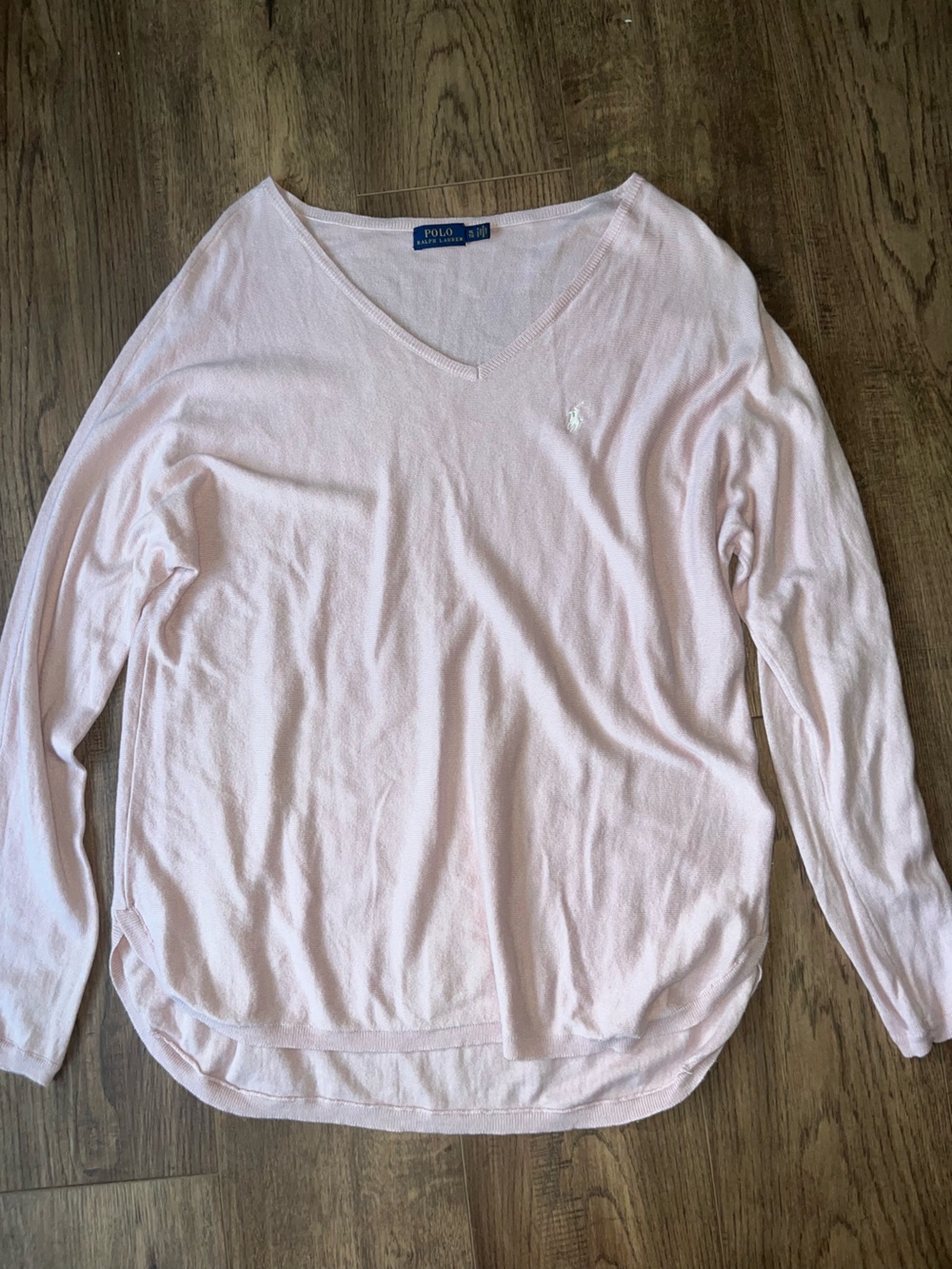 Ralph Lauren Light Pink V-Neck Sweater